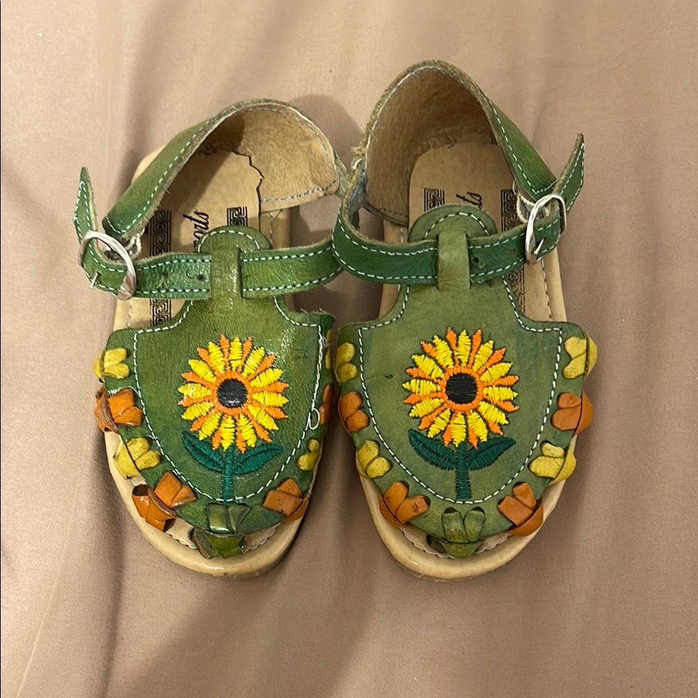 Green Sunflower Kids Mexican Sandals